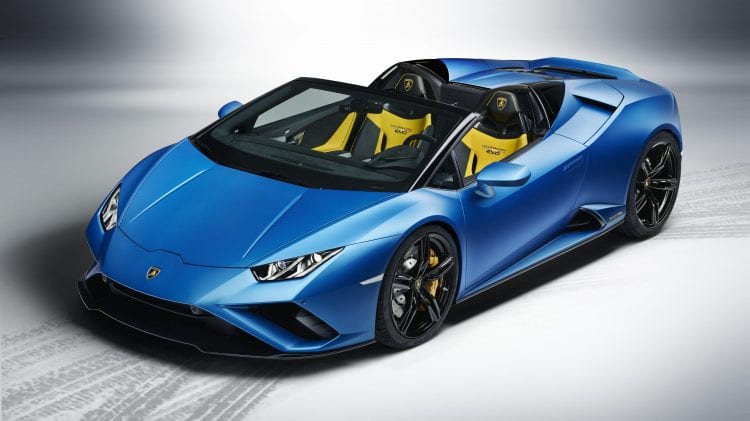 Sprzedaż Lamborghini Huracan 2019, który rośnie, jak pokazano na niebiesko.